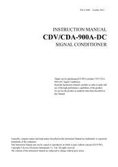 KYOWA CDV-900A-DC Instruction Manual