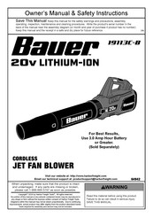 Bauer HYPERMAX 19113C-B Owner's Manual & Safety Instructions