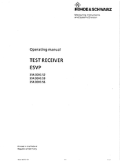 Rohde & Schwarz ESVP 354300052 Operating Manual
