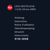 Leica NOCTILUX-M 1:0,95/50 mm ASPH. Instructions Manual