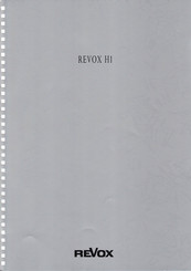 Revox H1 Operating Instructions Manual