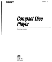 Sony CDP-397 Operating Instructions Manual