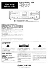 Pioneer CT-S330 Operating Instructions Manual