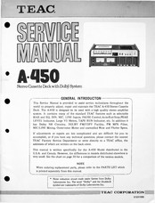 Teac A-450 Service Manual