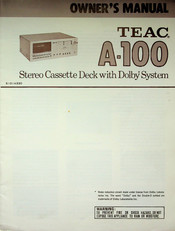 Teac Esoteric A-100 Owner's Manual