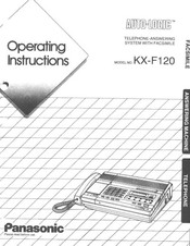 Panasonic AUTO-LOGIC KX-F120 Operating Instructions Manual