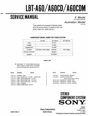 Sony LBT-A60CDM Quick Start Manual