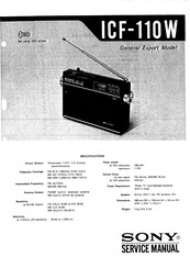 Sony ICF-110W Service Manual