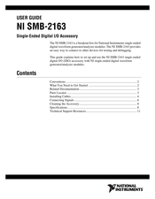 National Instruments Single-Ended Digital Waveform Generator/Analyzer Modules NI SMB-2163 User Manual