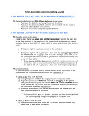 Innova M7W Troubleshooting Manual