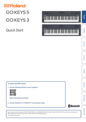 Roland GO:KEYS 5 Quick Start Manual