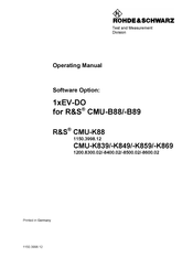 Rohde & Schwarz 1150.3998.12 Operating Manual