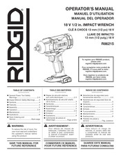 RIDGID R86215 Operator's Manual