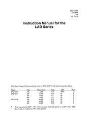 Despatch LAD 1-42 Instruction Manual
