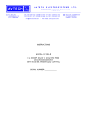 Avtech AV-106A-B Instructions Manual