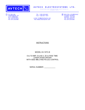 Avtech AV-107D-B Instructions Manual