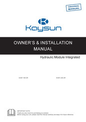Kaysun KHKF-190 DR Owners & Installation Manual