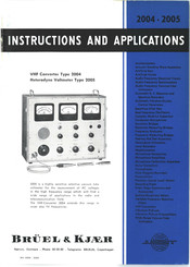 BRUEL & KJAER 2004 Instructions And Applications