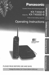 Panasonic KXT4550B - CORDLESS DIGITAL TAM Operating Instructions Manual