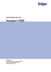 Dräger Aquapor H300 Instructions For Use Manual