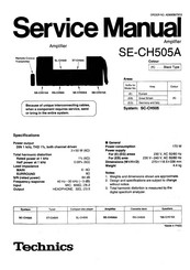 Technics SE-CH505A Service Manual