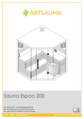 Artsauna Espoo 200 Customer's Operating And Assembly Instructions