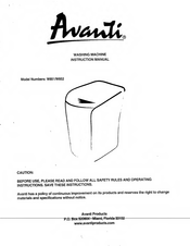 Avanti W852 Instruction Manual