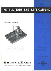 BRUEL & KJAER 4151 Instructions And Applications