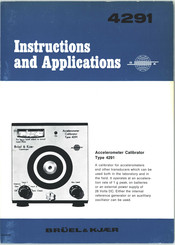 BRUEL & KJAER 4291 Instructions And Applications