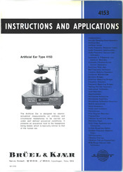 BRUEL & KJAER 4153 Instructions And Applications