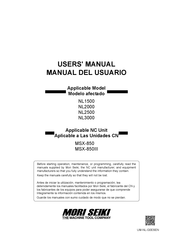 mori seiki NL2000 User Manual