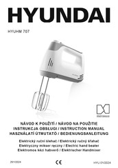 Hyundai HYUHM 707 Instruction Manual