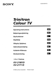 Sony HiBlack Trinitron KV-271M1D Operating Instructions Manual