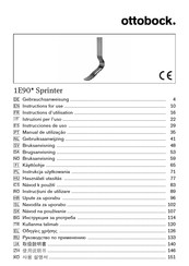 Otto Bock 1E90 Sprinter Instructions For Use Manual
