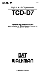 Sony Walkman TCD-D7 Operating Instructions Manual