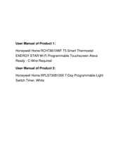 Honeywell RPLS730B1000 Installation And User Manual