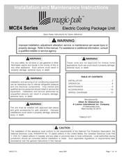 Magic-Pak MCE4-09-12 Installation And Maintenance Instructions Manual