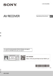 Sony XAV-1600 Operating Instructions Manual