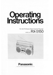 Panasonic RX-5150 Operating Instructions Manual