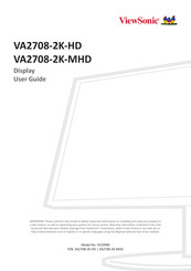 ViewSonic VA2708-2K-HD User Manual