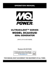 MQ Power ULTRA-SILENT DCA-45USI Series Operation Manual