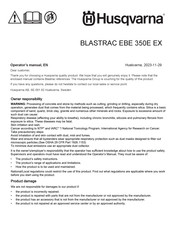 Husqvarna BLASTRAC EBE 350E EX Operator's Manual