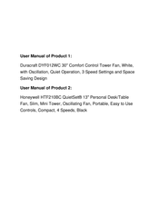Honeywell HYF013 series Owner's Manual