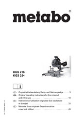 Metabo KGS 254 Original Operating Instructions