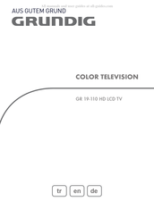 Grundig GR 19-110 HD LCD Manual