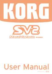 Korg Stage Vintage SV-2S User Manual