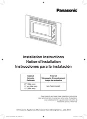 Panasonic NN-TK623GSAP Installation Instructions Manual