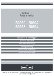 Samo CEE ART B0930 Assembly Instruction Manual