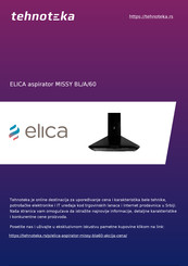 ELICA MISSY BL/A/60 Instruction On Mounting And Use Manual