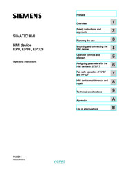Siemens SIMATIC KP8 Operating Instructions Manual